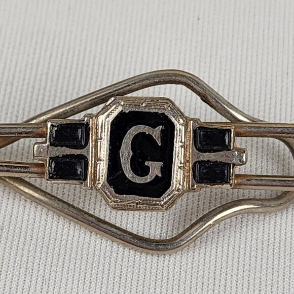 Vintage Gold Tone Initial G Tie Money Clip - Picture 2 of 5